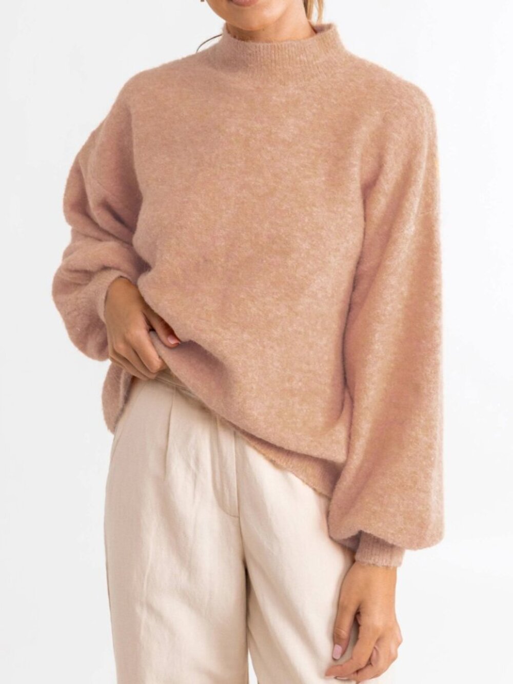 Rhythm Golden Age Knit Jumper - Washed Peach - Size Large